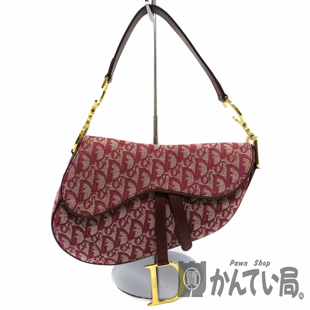 Christian Dior Saddle Bag Bordeaux Purple red Handbag Trotter